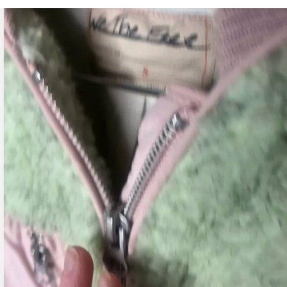 We the Free Free People Rivington Sherpa green color block jacket medium - Picture 3 of 4